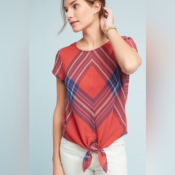 Anthropologie Cloth & Stone Tie-Front Blouse - Picture 1 of 5